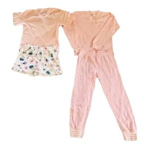 Hanna Andersson Girls 2 Pairs Top & Bottoms Set Pajamas Size 5